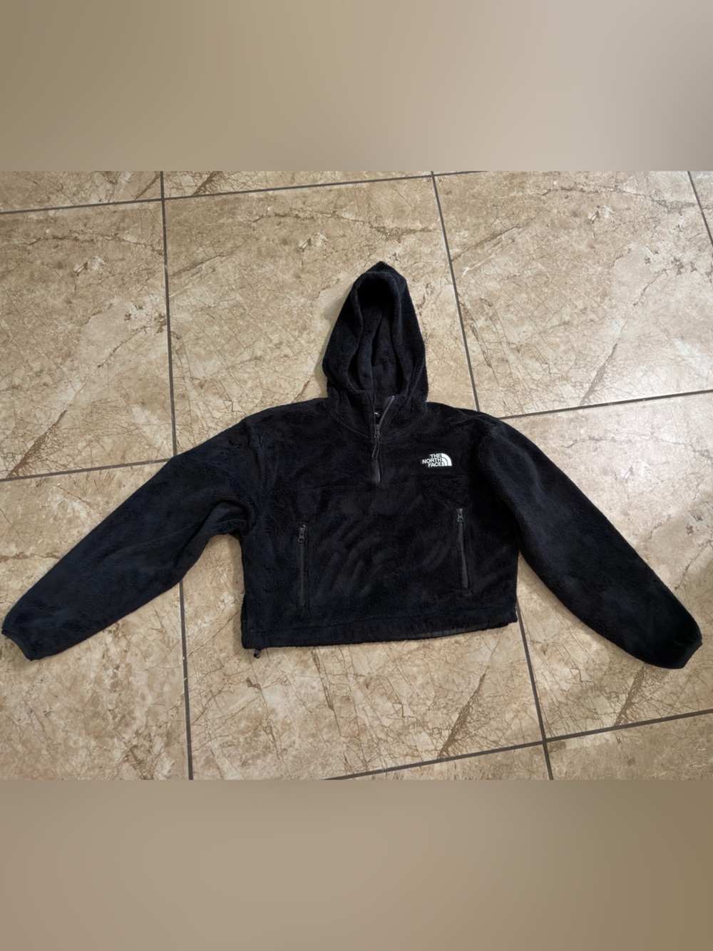 The North Face Black Sherpa Fleece Crop Sweater